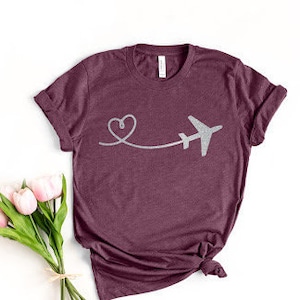 Airplane Shirt, Airplane With Heart Shirt, Catch The Flights Not Feeling, Girls Trip Airport Shirt, Girls Vacation Shirt,Vacay Mode Shirt