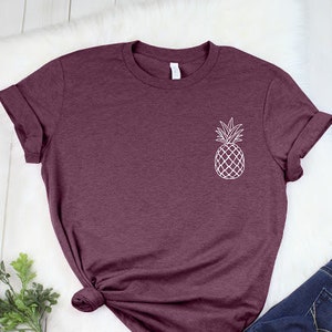 Pocket Size Pineapple Shirt, Shirts for Women, Foodie Shirt, Summer Shirt, Cute Pineapple T Shirt, Pineapple Lover, Gift for Her