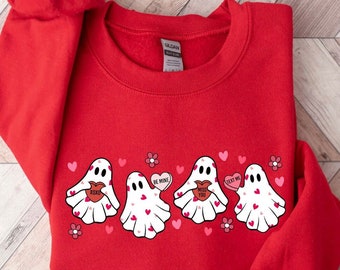 Valentines Ghost Sweatshirt,Cute Ghost Sweater,Spooky Valentine ,Boo Boo Valentine,Valentines Day Gift,Husband Valentines,XOXO Sweatshirt