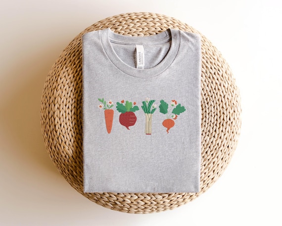 Embroidered Lets Roots For Each Other Vegetable Shirt, Spring Shirt, Gardening Tee, Turnip Gift, Carrot Outfit, Black Carrot Tee