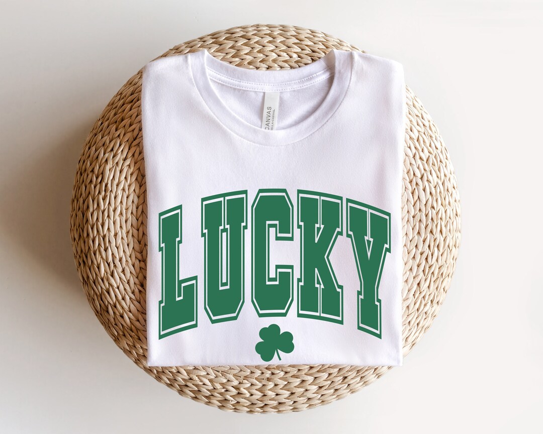 Get Lucky T Shirt White Happy St. Patrick's Day T Shirt for Women