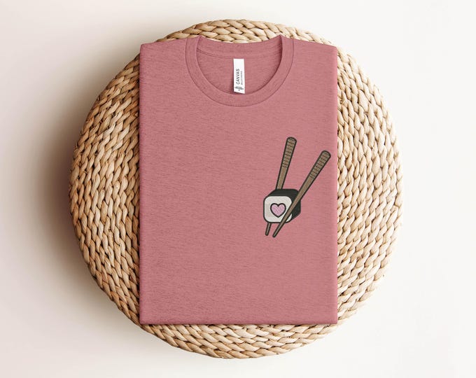 Embroidered Sushi Shirt, Sushi Roll, Embroidered Sushi Roll Shirt, Pun Shirt, Food Puns, Food Humor, Japanese Food