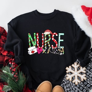 Christmas Nurse Shirt, Christmas Nursing School Shirt, Santa Gift For Nurses, Stethoscope Nurse Tee, Nurse Graduation Gift, , RN Nurse Tee