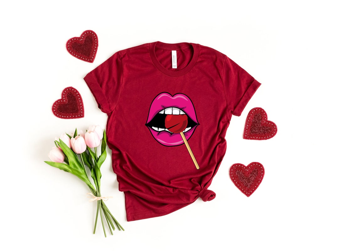 Lollipop Lips Shirt, Candy Valentine's Day Shirt, Valentine Shirt, Lips