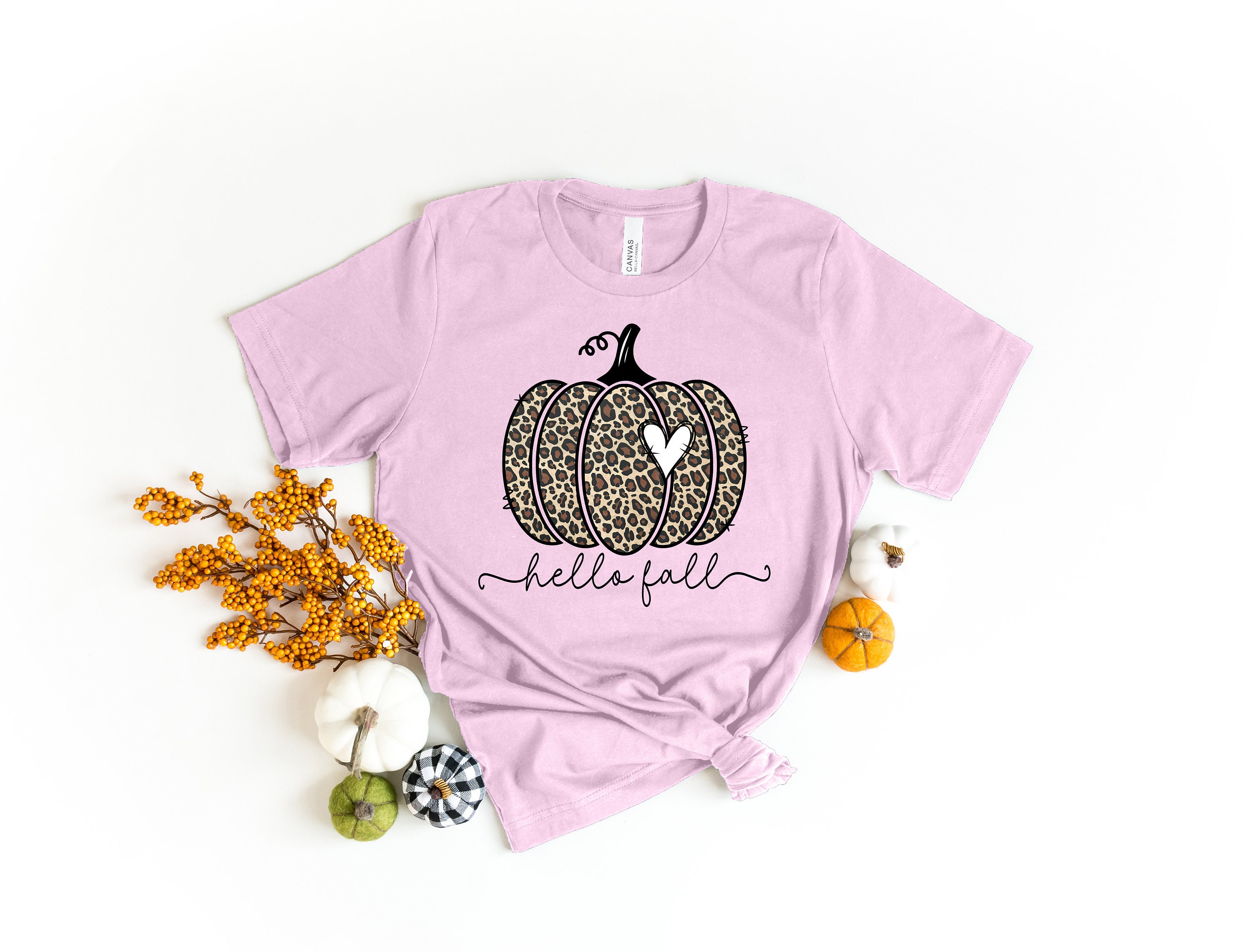 Hello Fall Leopard Print Pumpkin, Fall Vibes Shirt, Happy Fall Y'all ...