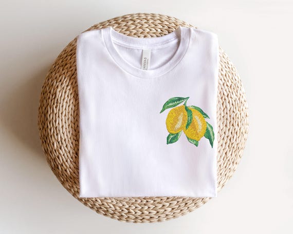 Embroidered Limoncello Shirt, Lemon Shirt, Amalfi Coast, Italy Shirt, Vacation T-Shirt, Preppy Shirt, Lemons Tee, Cocktail Shirt