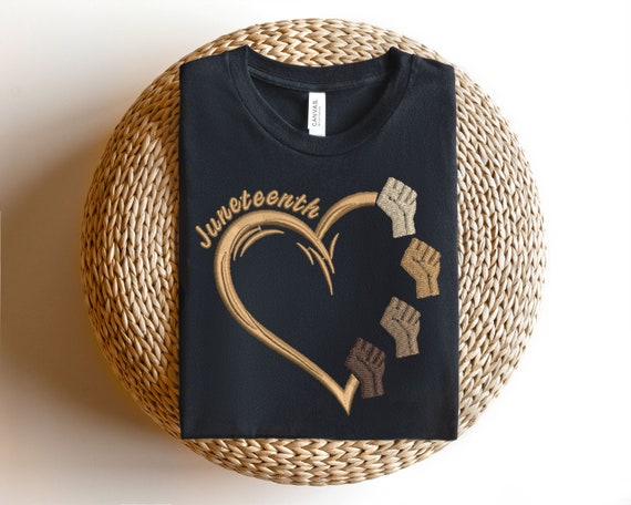 Embroidered Black History Shirt, 1865 Juneteenth Shirt, Emancipation Day Shirt, Afro Woman Shirt, African American Juneteenth Shirt