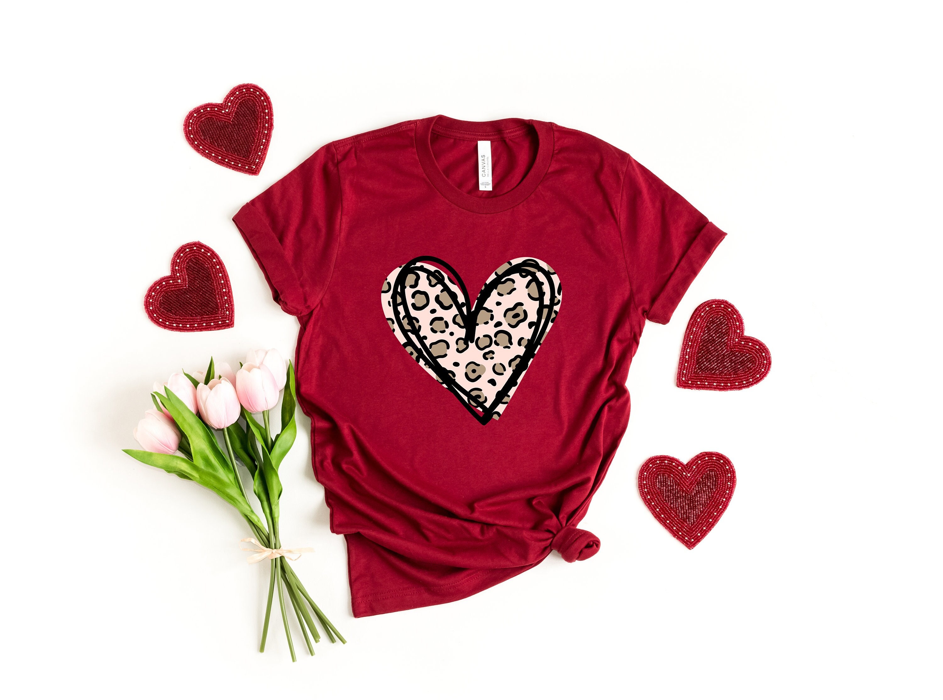 Leopard Print Valentines Day Shirt, Valentines Day Shirt, Heart Shirt ...