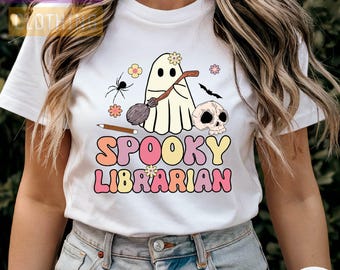 Spooky Librarian Shirt: Halloween Book Lover Gift