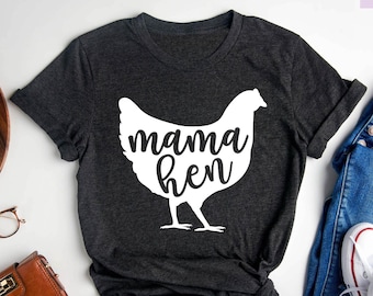 Mama Hen Shirt: Floral Chicken Graphic Tee