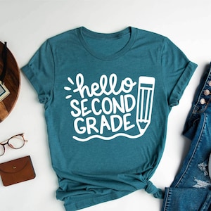 Hello Second Grade Shirt, Second Grade Teacher, 2nd Grade, Teacher Shirts, Gifts For Teachers, First Day of School Shirt, Gift for Teacher