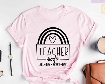 Teacher Mode Shirt, Teacher Shirts, Teacher Gift, Funny Teacher Shirt, Teacher Life, Teacher Appreciation, Cute Teacher Shirt