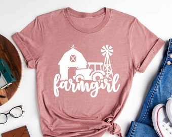 Farmgirl Shirt, Tractor Shirt, Country Girl Shirt, Farmer Tee, Farmgirl Birthday T-shirt, Agricultural Tee, Farm Tractor Shirt, Southern