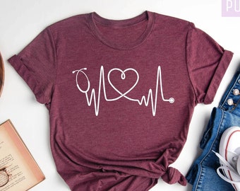 Nurse Shirt, RN Shirts, Nurse Heart Shirt, Nurse Shirt, Nursing School T Shirt, Nursing School Tee, Nurse Shirt, Funny Nursing Shirt