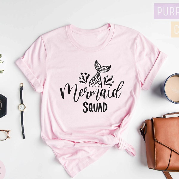 Mermaid Squad Shirt, Mermaid Party Shirt, Mermaid Shirt, Mermaid Outfit Tshirt, Mermaid Bachelorette T-Shirt, Mermaid Lover Shirt