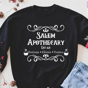 Salem Apothecary Sweatshirt, Halloween Sweatshirt, Salem Witch, Halloween Sweater, Halloween Hoodie, Halloween Gifts, Fall Sweatshirt