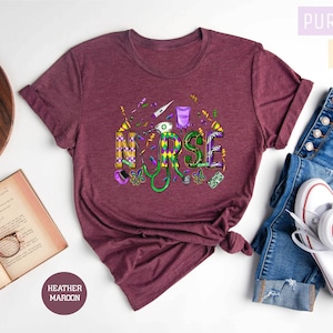 Mardi Gras Nurse Shirt: Fat Tuesday Carnival Outfit