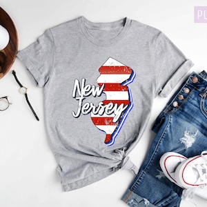 New Jersey Map Shirt: NJ State Souvenir Gift