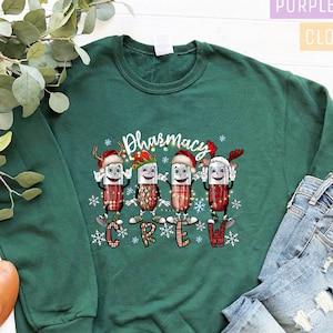 Pharmacy Crew Sweatshirt, Pharmacy Sweatshirt, Pharmacy Graduation, Pharmacy Gift, Pharmacy, Christmas Shirt,Christmas Shirts,Christmas Gift
