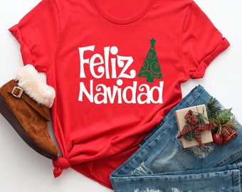Spanish Merry Christmas Shirt, Feliz Navidad Shirt, Christmas Family Matching, Santa Family Shirt, Christmas Lights Shirt, Cute Family Shirt
