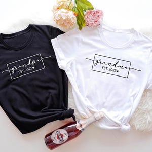 Grandma Est 2025 Shirt, Grandpa Est 2025, Baby Announcement Shirt, Funny Family Gifts, Matching Family Shirt, Grandparents Couple Shirts
