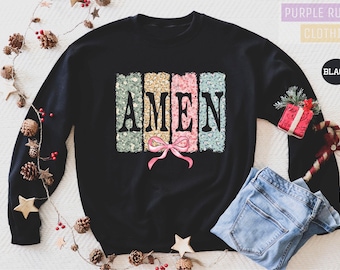 Amen Sweatshirt: Christian Faith Graphic Pullover