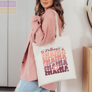 Thankful Mama Tote Bag, Mom Birthday Gift, Gift For Mom, Mom Life, Mom Gifts, Cute Tote Bag, Mothers Day Gift,Tote Bag With Zipper,Jumbo Bag
