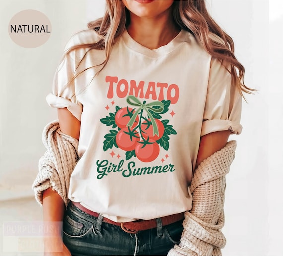 Summer Tomato Girl Shirt, Tomato Shirt, Fresh Garden Vegetable Shirt, Cute Farmers Market Tee, Tomato Lovers Summer Shirt, Farmer Girl Shirt