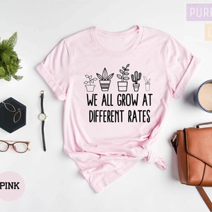 We All Grow At Different Rates Teacher Shirt Special Education Teacher Tees Shirt Gift For Teacher Kindergarten Elementary image 2