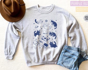 Computer Cat Sweatshirt: Funny Tech Kitty Pullover