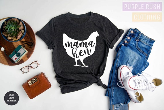 Mama Hen Shirt: Floral Chicken Graphic Tee