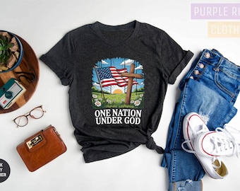 One Nation Under God Shirt: Patriotic Christian USA Tee