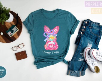 Happy Easter Shirt, Easter Day Outfit, Easter Bunny Shirt, Girls Easter Shirt, Cute Bunny Tee, Spring Holiday Shirt, Family Easter Shirt