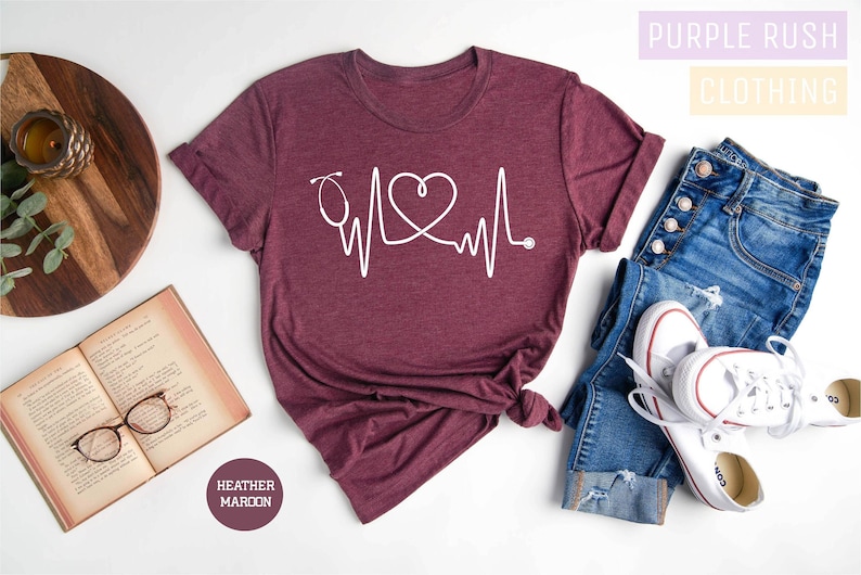 Nurse Shirt, RN Shirts, Nurse Heart Shirt, Nurse Shirt, Nursing School T Shirt, Nursing School Tee, Nurse Shirt, Funny Nursing Shirt bild 1