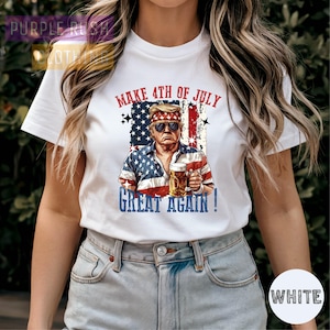 Trump 4th of July Shirt: MAGA USA Flag Beer Meme