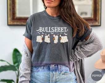 Comfort Colors Bullsheet Halloween Shirt, Ghost Cow Halloween Shirt, Halloween Gifts For Cowgirl, Cute Halloween Shirt, Halloween Costume