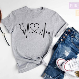 Nurse Shirt, RN Shirts, Nurse Heart Shirt, Nurse Shirt, Nursing School T Shirt, Nursing School Tee, Nurse Shirt, Funny Nursing Shirt bild 2