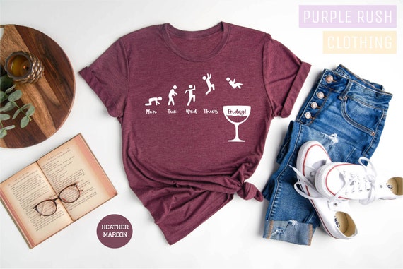 Wine Shirt, Wine Lover Shirt, Wine Shirts for Women, Funny Wine Shirt, Weekday Stickman Shirt, Wine Lover Gift, Gift for Her