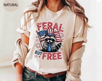 Funny Raccoon 4th of July Tee: Patriotic USA Independence Day Outfit
