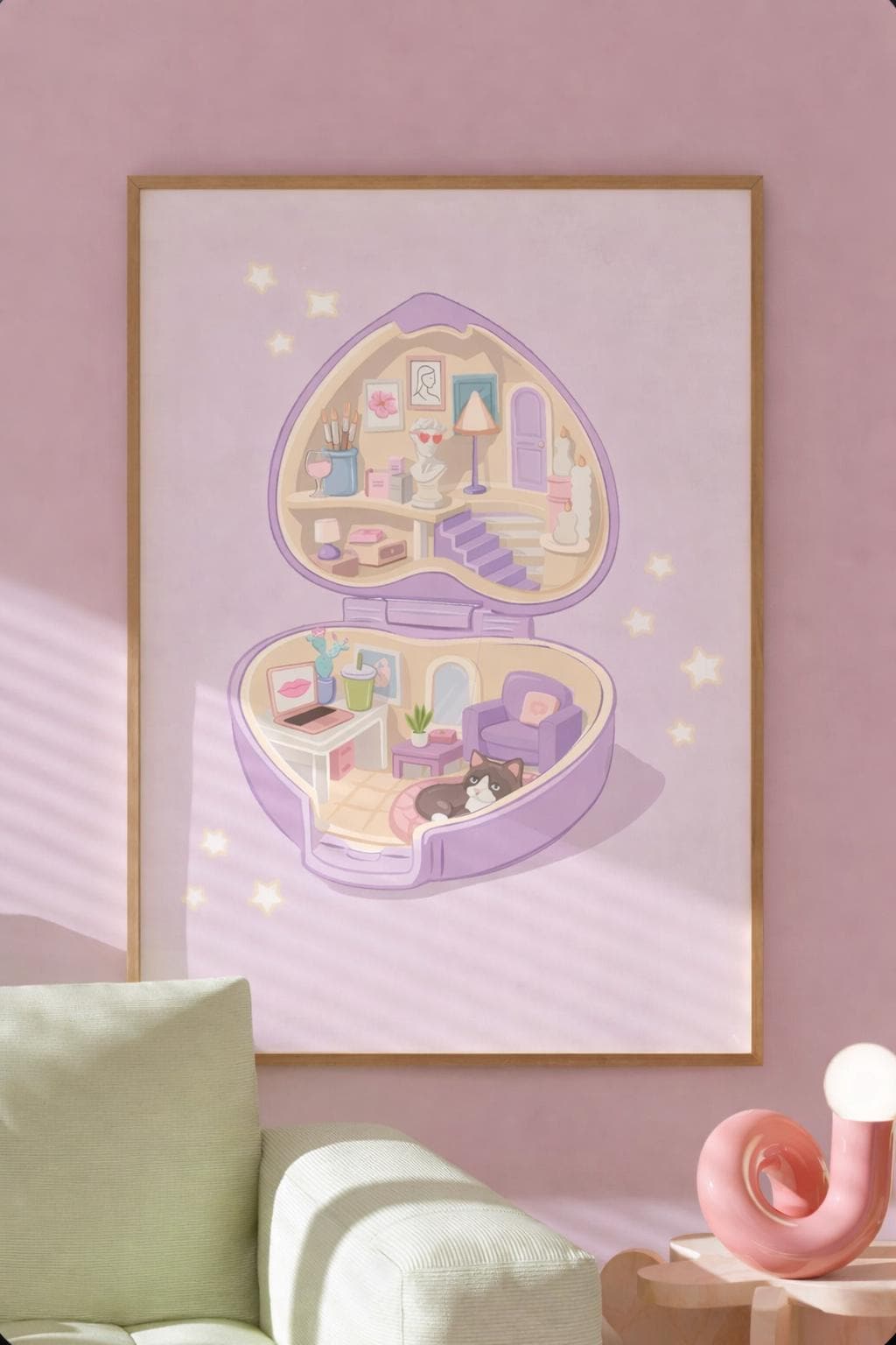 Mattel Polly Pocket Stackable Loft – Camera Da Letto Kerstie Con Luce E Accessori