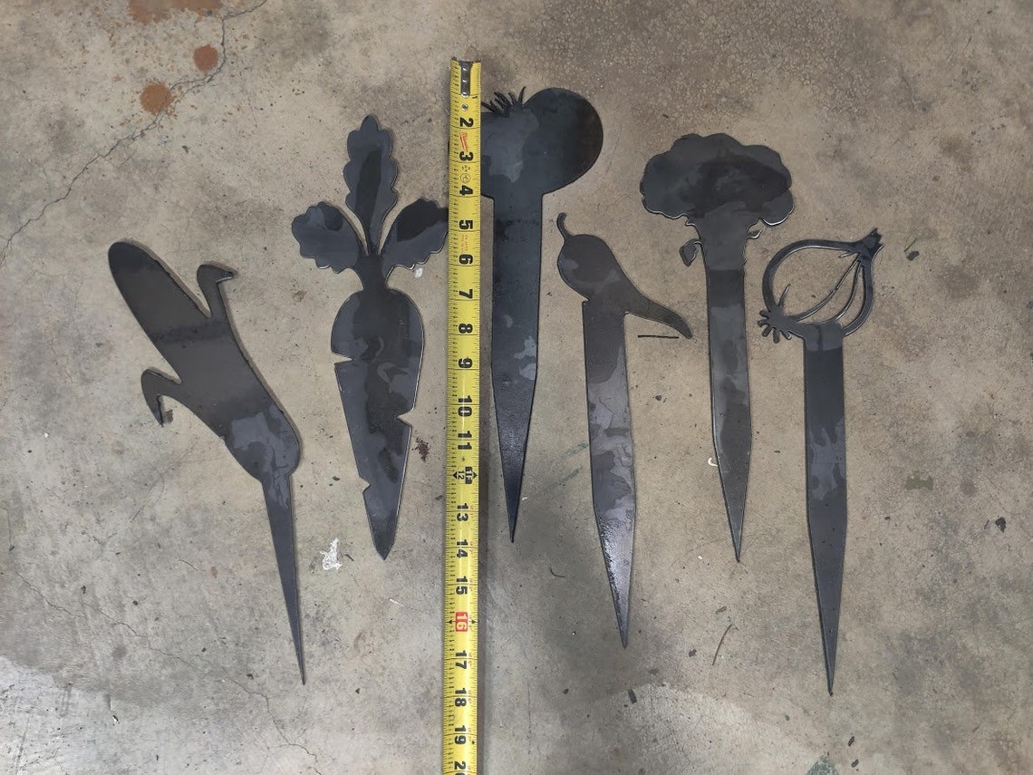 CNC Cut Metal Garden Markers Stakes Etsy