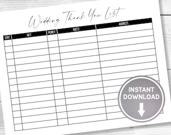 Perfectly Simple Wedding Thank You List
