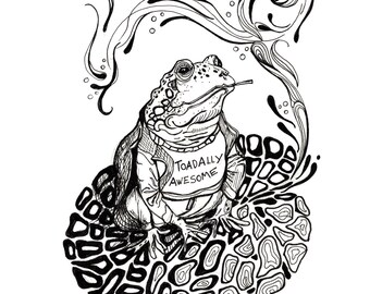 Toad-Art Print-Inktober-Ink Drawing