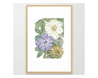 Flower Power Art Print – Healing Botanical Watercolor
