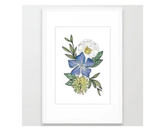 Flower Power Art Print – Botanical Watercolor Painting