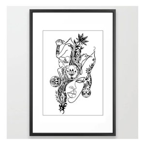 Femme Line Art - Original Marker Pen Art Drawing- Art Print