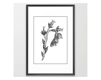 Thai Flower - Original Marker Pen Art - Art Print