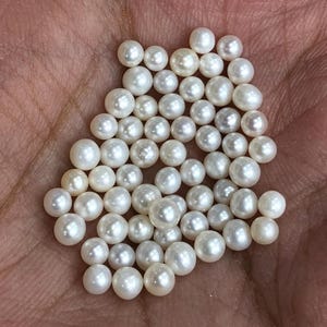 100 pcs AAA 3-3.5mm ROUND seed pearl bead,tiny pearls,white freshwater round loose pearl wholesale,no hole. undrilled Freshwater Pearl Balls