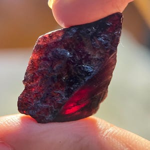 Natural Raw Garnet Crystal - Raw Garnet Stone - Clear Garnet Specimen - Crystal Shop - Classy Raw Pink Red Garnet.