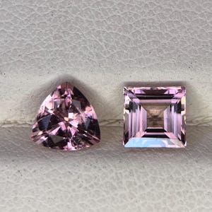 Natural Baby Pink Tourmaline Faceted Gemstones | Top Grade Rare Color | 2 Piece Pink Tourmaline Loose Stones for Jewelry